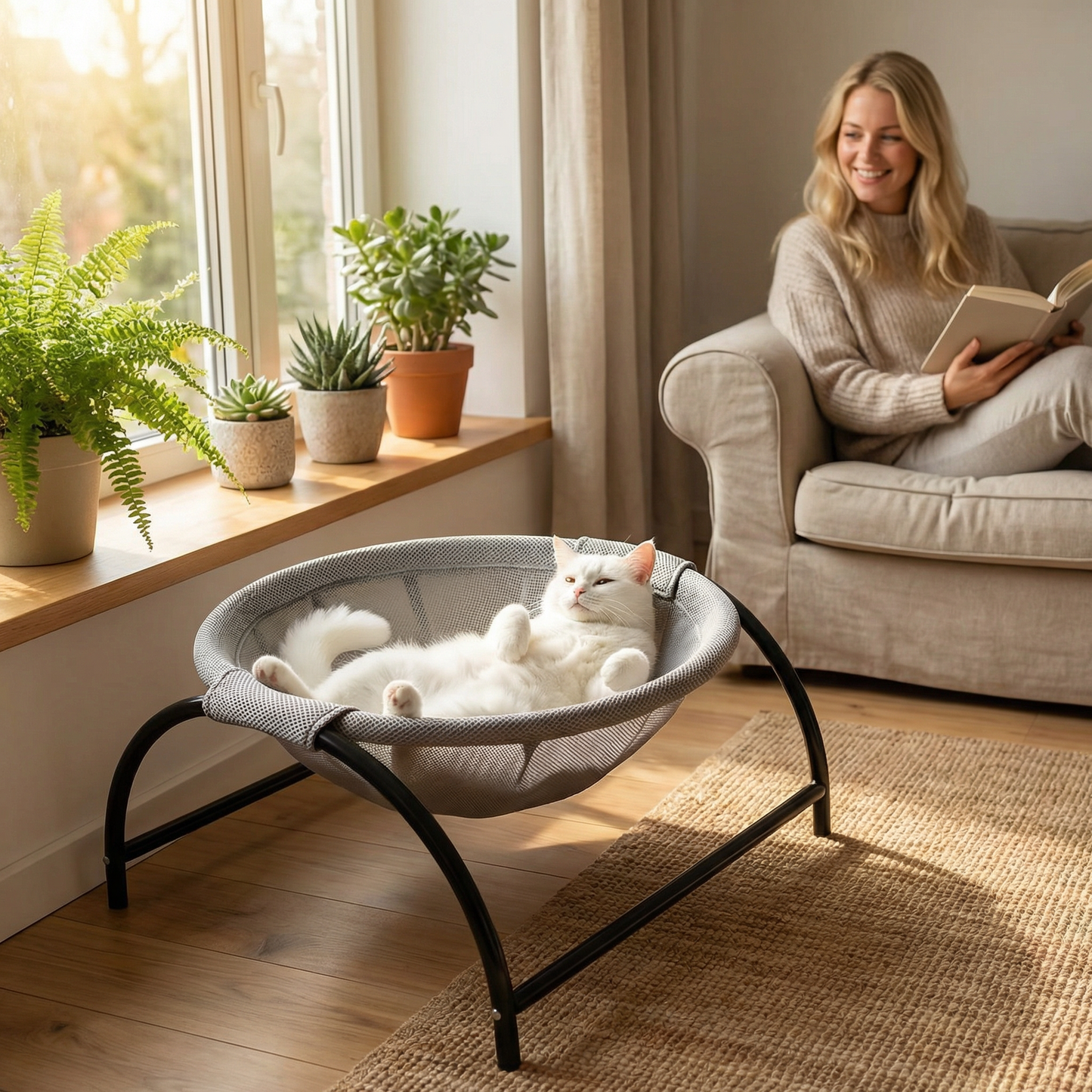 Kattenmand Hangmat | Ademend Gaas | Binnen & Buiten