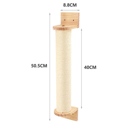 Wandmontage Klimtouw Kat | Sisal & Massief Hout | Krabben & Klimmen