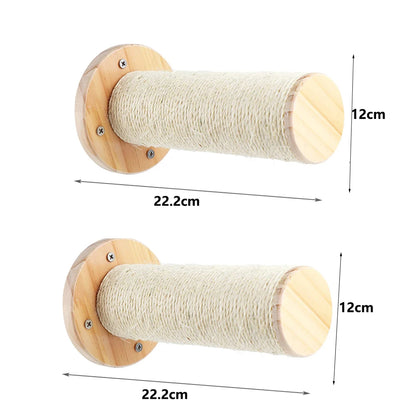 Wandmontage Klimtouw Kat | Sisal & Massief Hout | Krabben & Klimmen