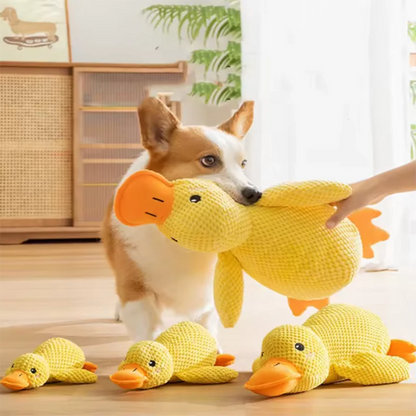 Leuk hondenspeeltje: een stampende eend, bijtbestendig, tandenpoetsend, interactief speelgoed voor grote honden, tegen verveling. Pluche speeltje. 4