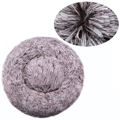 Rond hondenbed van 40-90 cm, verkrijgbaar in 6 maten, geschikt voor grote honden, superzacht kattenbed, pluche hondenmand, warm slaapbed voor middelgrote honden, ideaal voor de winter. 6