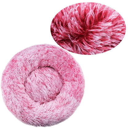 Rond hondenbed van 40-90 cm, verkrijgbaar in 6 maten, geschikt voor grote honden, superzacht kattenbed, pluche hondenmand, warm slaapbed voor middelgrote honden, ideaal voor de winter. 14