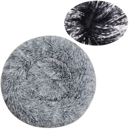 Rond hondenbed van 40-90 cm, verkrijgbaar in 6 maten, geschikt voor grote honden, superzacht kattenbed, pluche hondenmand, warm slaapbed voor middelgrote honden, ideaal voor de winter. 13