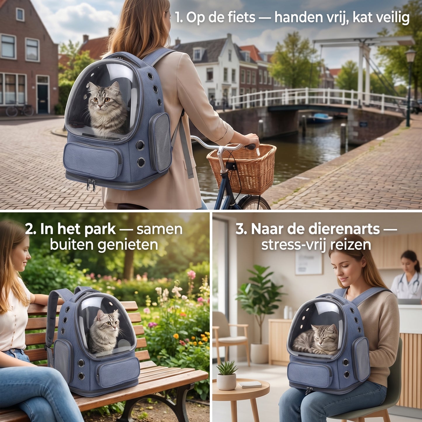 Draagtas kat | Transparant | Lichtgewicht