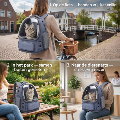 Draagtas kat | Transparant | Lichtgewicht