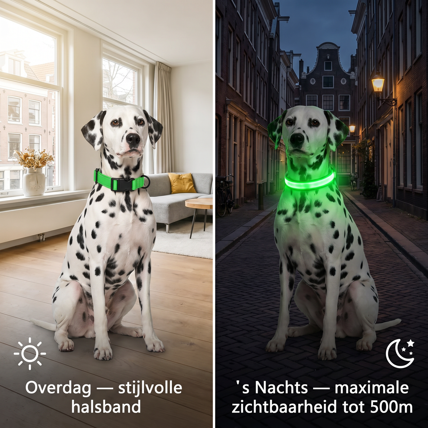 Lichtgevende halsband | USB oplaadbaar | Veilig buiten