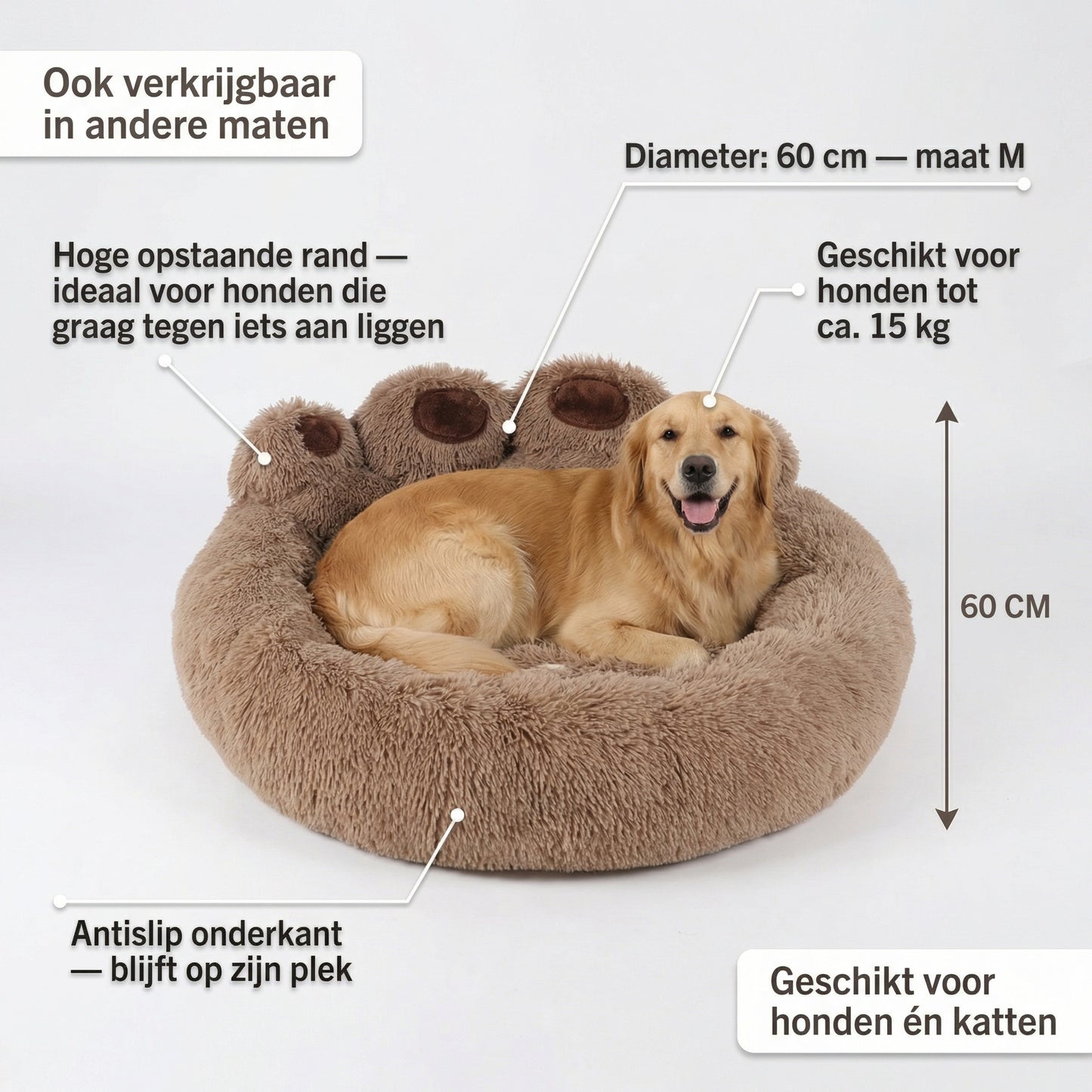 Pluche Hondenmand | Warm & Zacht | Kennel & Bank | S-XL