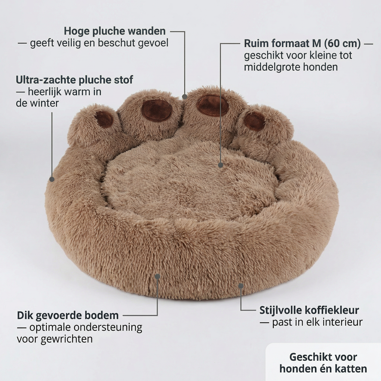 Pluche Hondenmand | Warm & Zacht | Kennel & Bank | S-XL