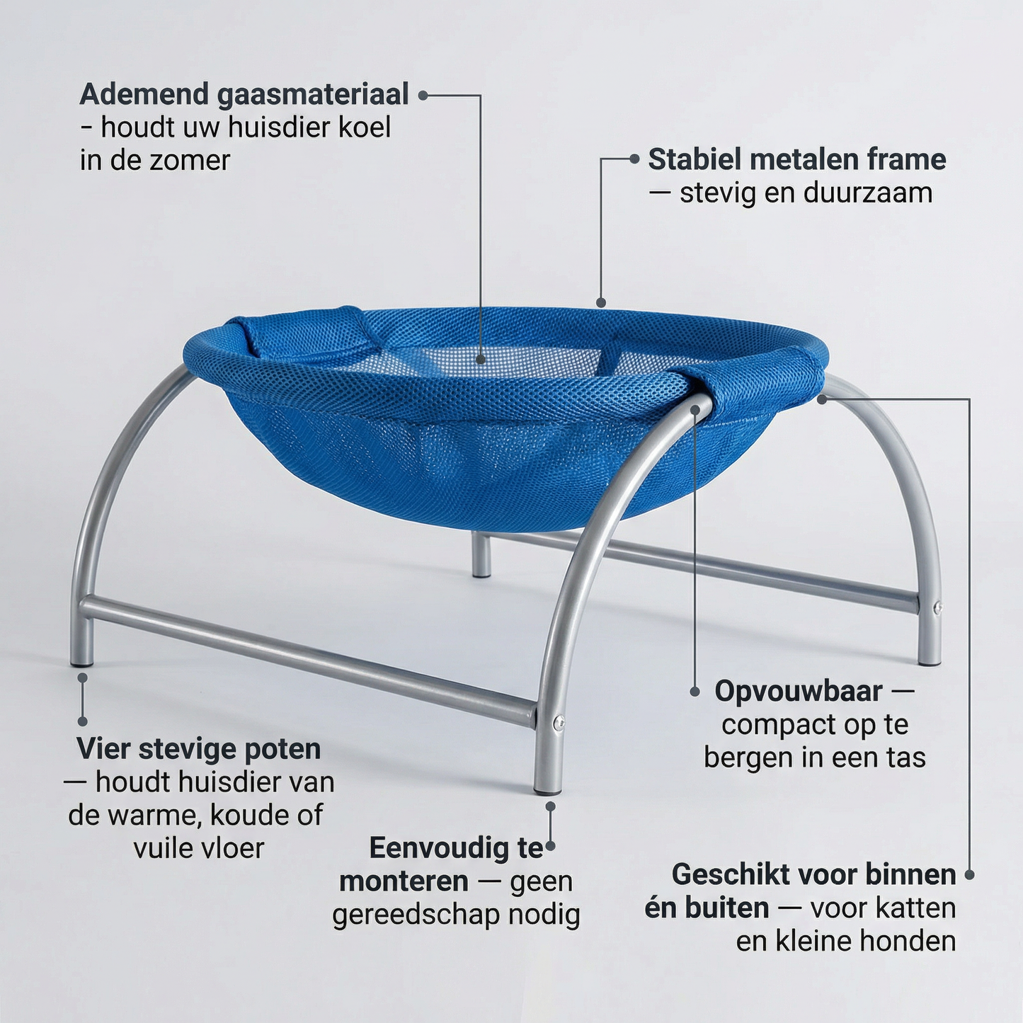 Kattenmand Hangmat | Ademend Gaas | Binnen & Buiten