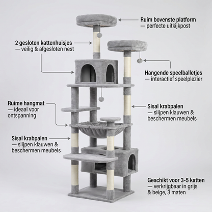 Grote Kattentoren | Sisal | Hangmat & Huisjes | 3 Maten