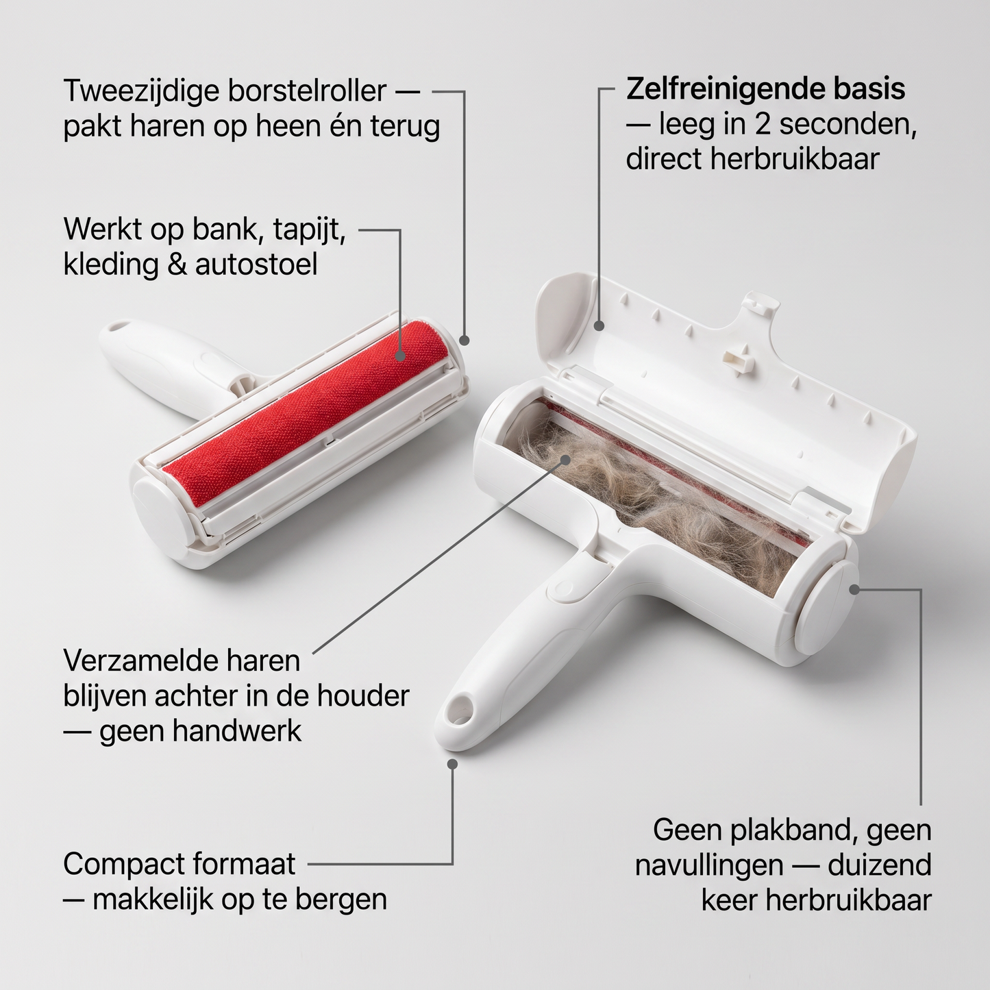Herbruikbare Pluisroller | Dierenharen van Bank & Kleding | Zelfreinigend
