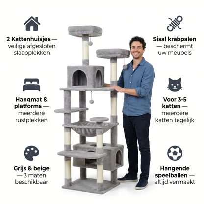 Grote Kattentoren | Sisal | Hangmat & Huisjes | 3 Maten