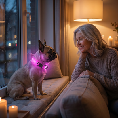 Lichtgevende halsband | USB oplaadbaar | Veilig buiten