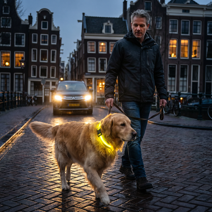 Lichtgevende halsband | USB oplaadbaar | Veilig buiten