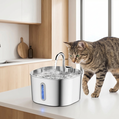 Drinkfontein Kat & Hond | 2,2L | RVS | Bewegingssensor