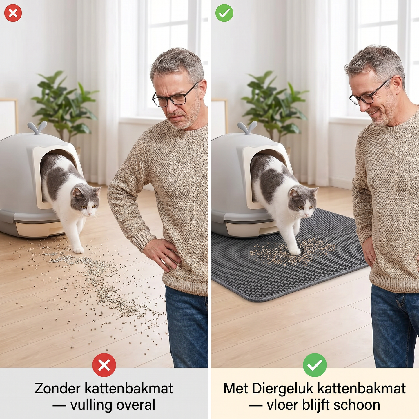 Kattenbakmat | Dubbel Laag | Vangt Vulling Op | Waterdicht